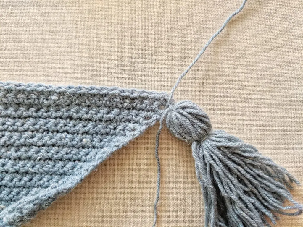 Adding tassels to your triangle scarf