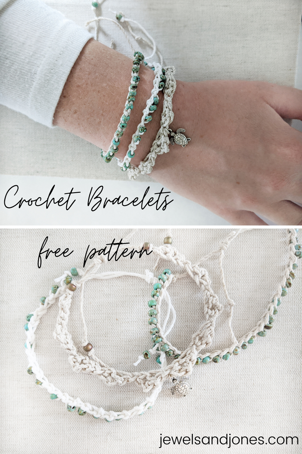 a free crochet beaded bracelet pattern