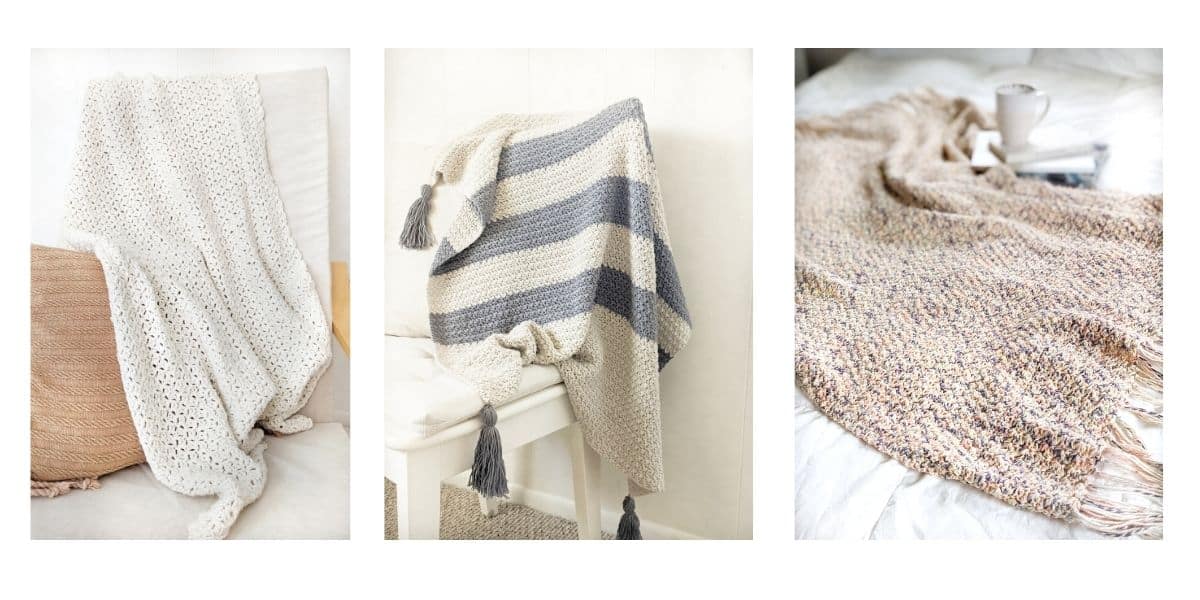 3 different crochet blanket patterns in different sizes