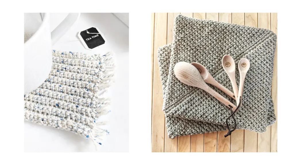crochet mug rug and potholders free pattern