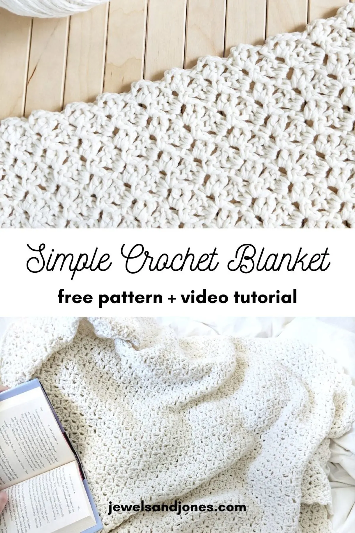 simple beginner crochet blanket free pattern