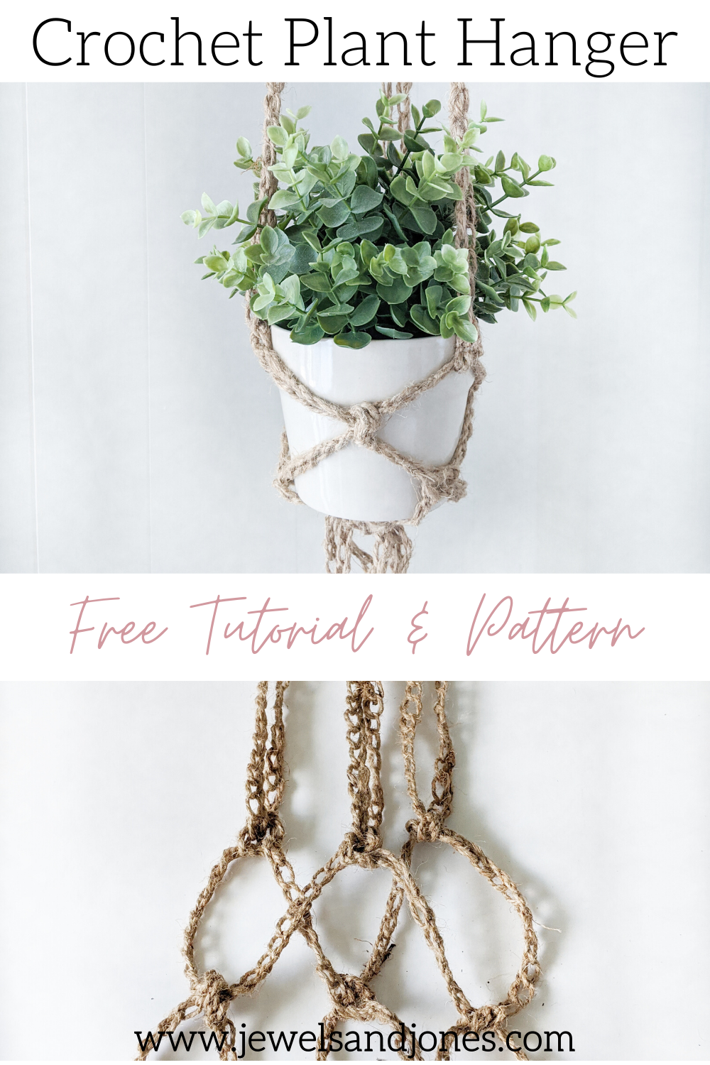 free tutorial and pattern for the plant hanger, crochet