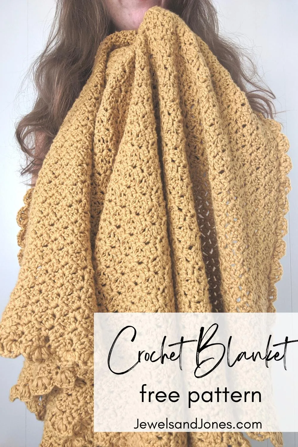 free crochet blanket pattern using a one-row repeat