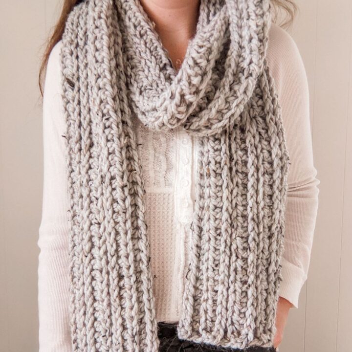 free knit look crochet scarf pattern.