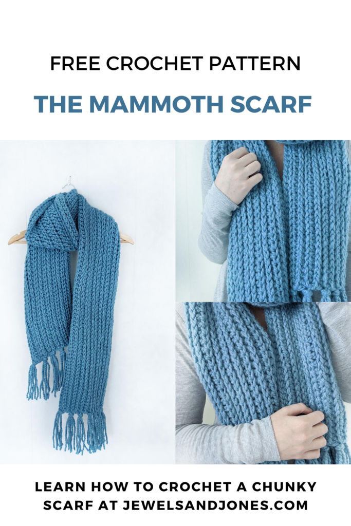 pinnable image the mammoth crochet scarf