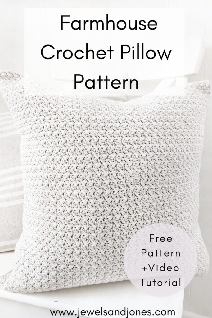 Farmhouse Crochet Pillow Pattern Pin