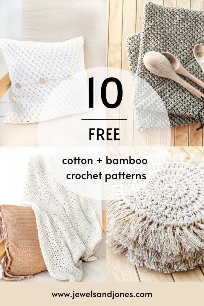 crochet home decor cotton + bamboo patterns to make