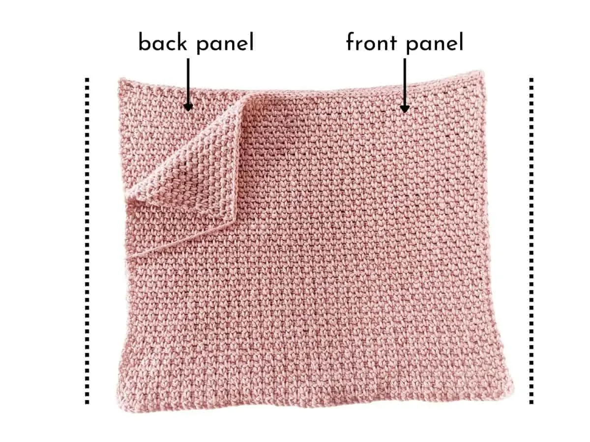 The front and Back crochet panels of a crochet top. 
