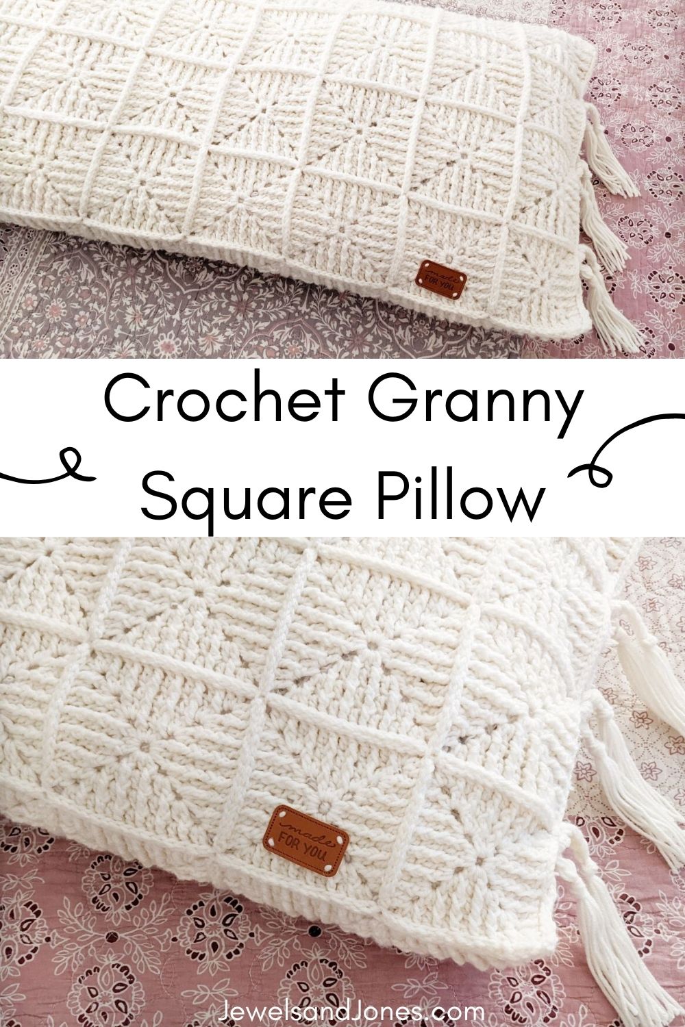 crochet pillow using small granny squares