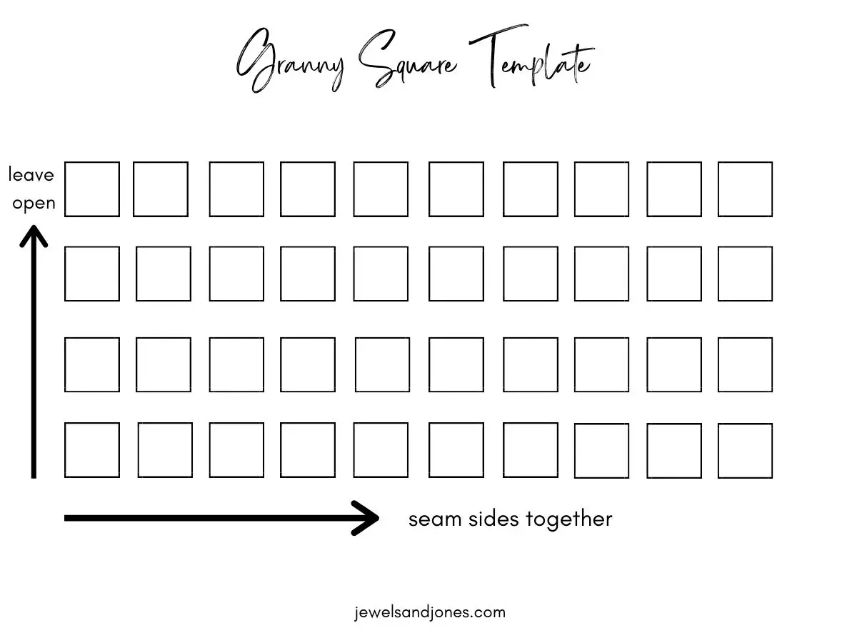 a template to sewing your granny squares together