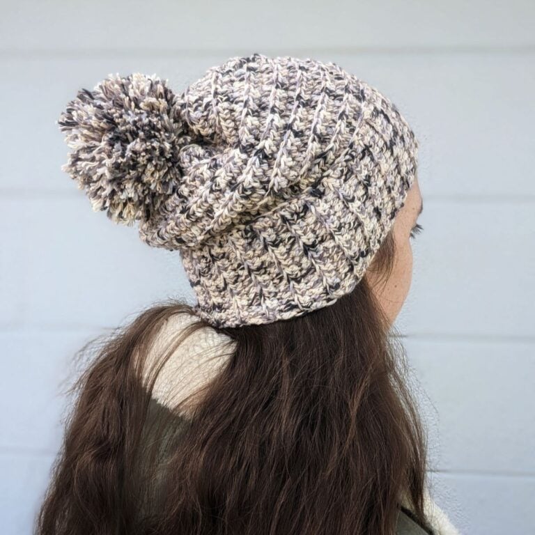 easy free cotton crochet slouchy beanie pattern made