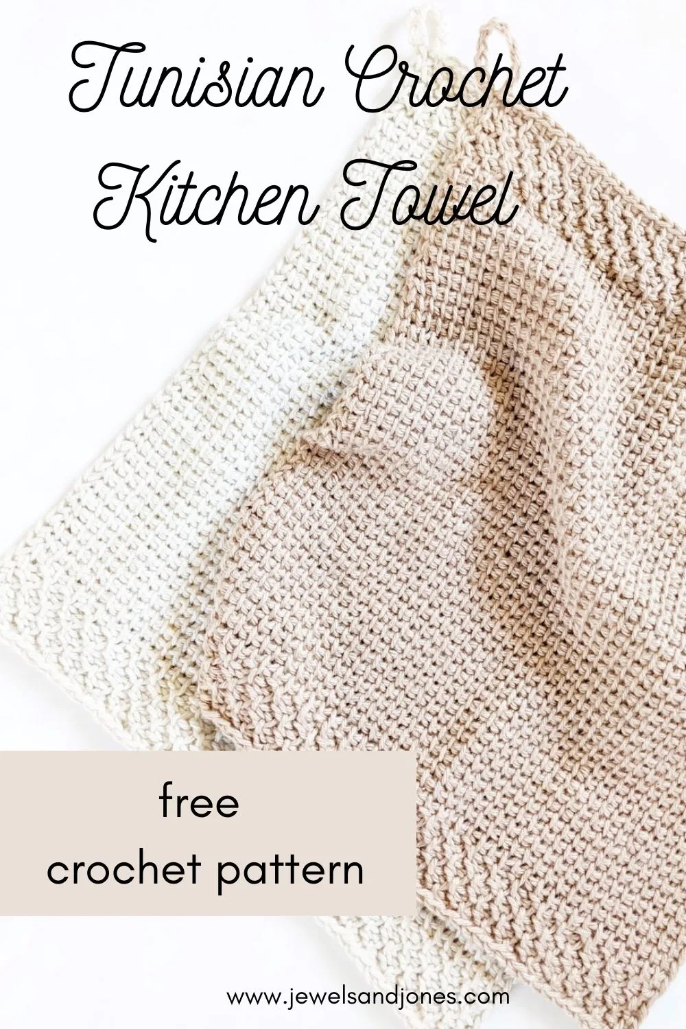 free Tunisian crochet kitchen towel pattern