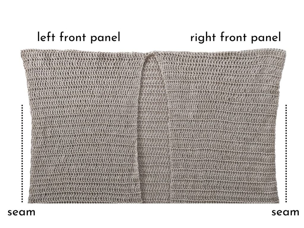 Image shows how to seam your back and front panel together.