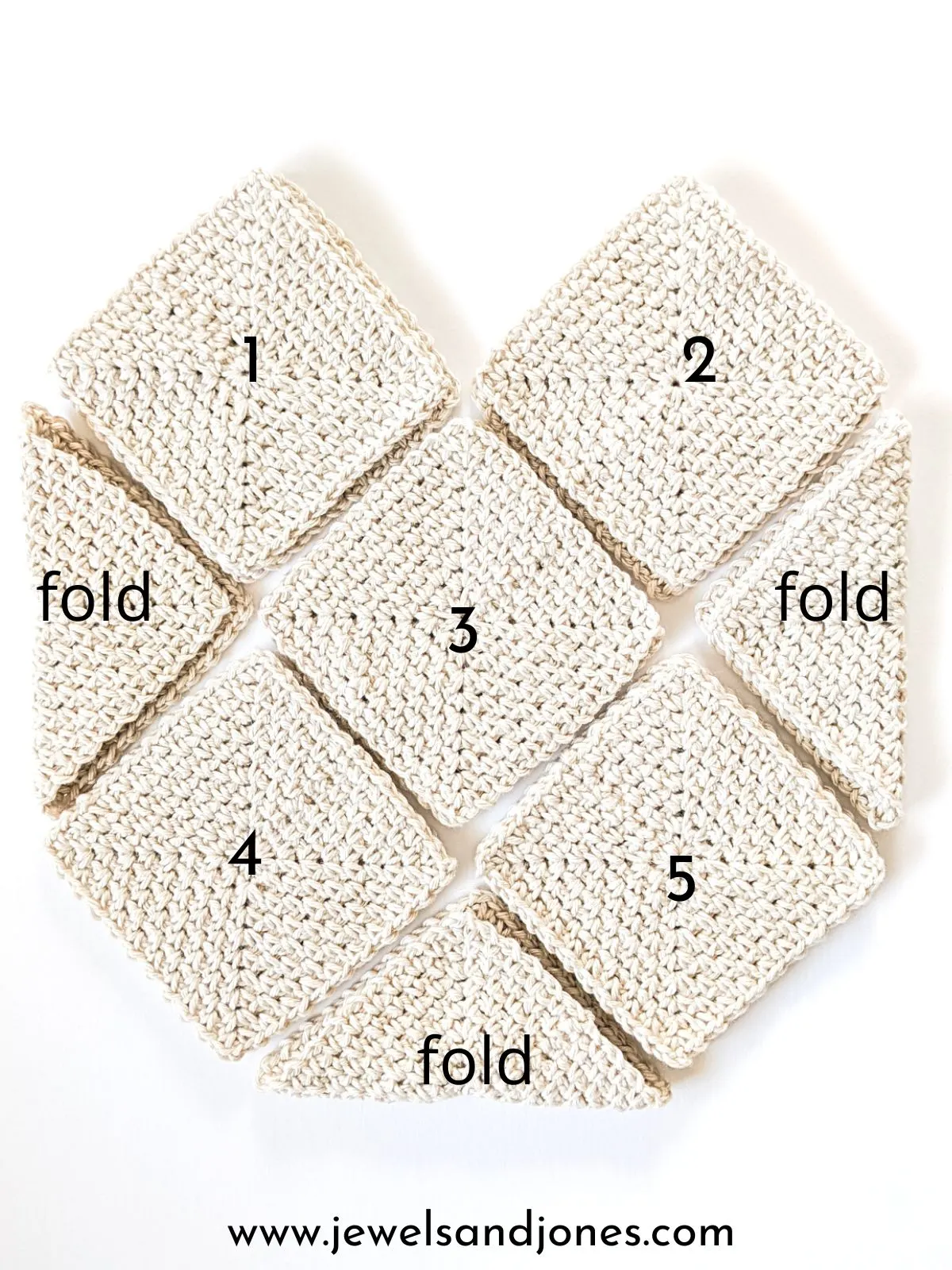 Image shows an incomplete granny square bag.