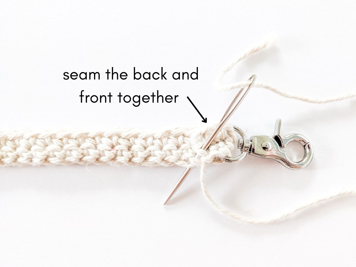 Image shows how a crochet strap, plus swivel hook.