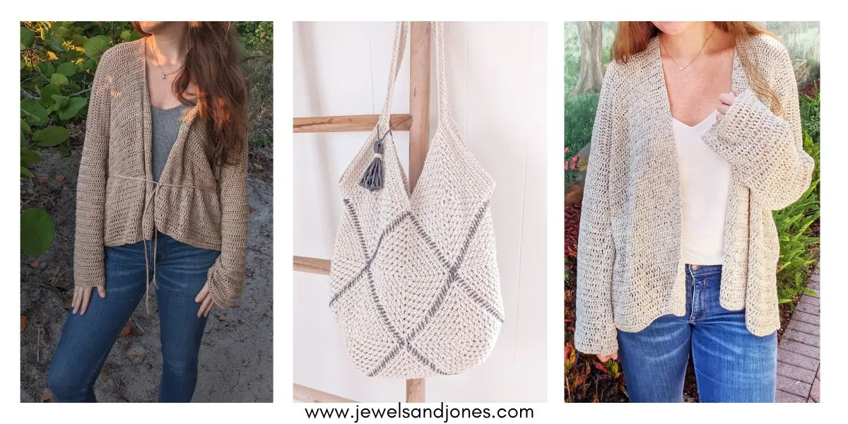 2 free crochet cardigan patterns and a free bag pattern