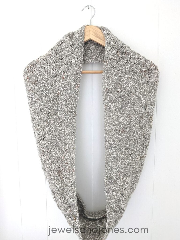 Free Crochet Shell Stitch Infinity Scarf Pattern Jewels and Jones