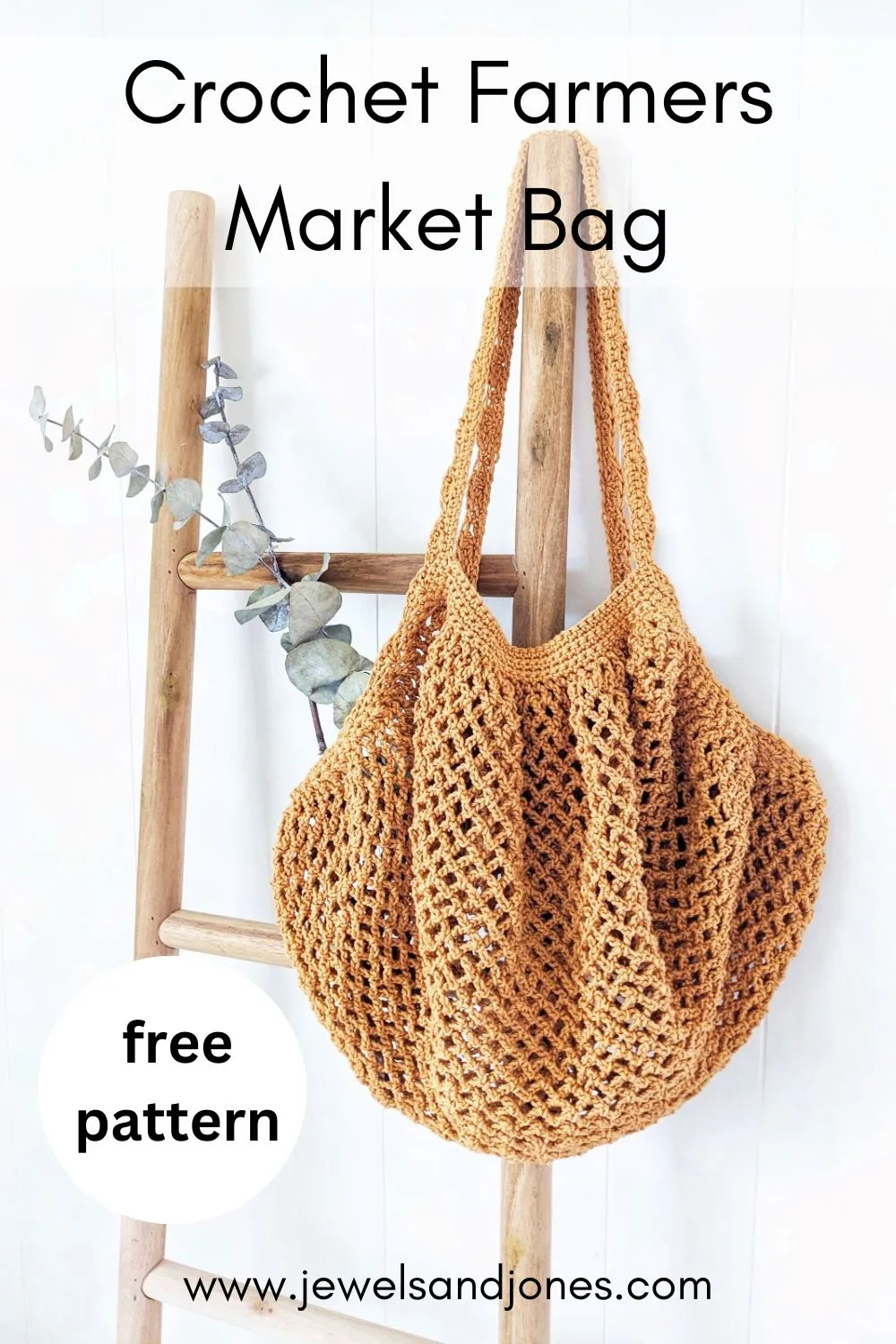A crochet market bag. 