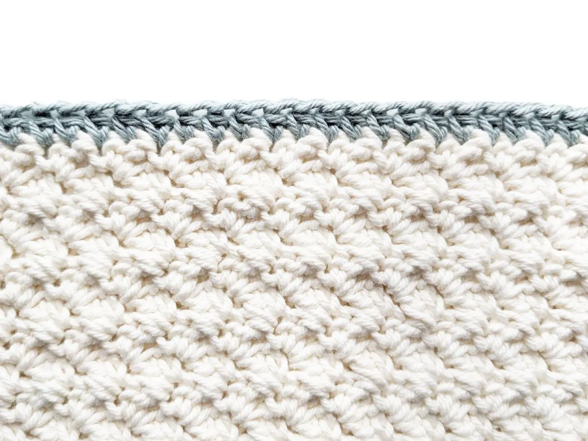A half double crochet border made in a different color.