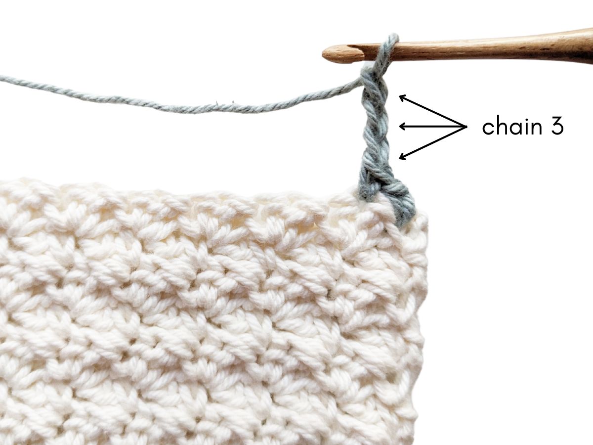 Second step in the picot stitch border tutorial.
