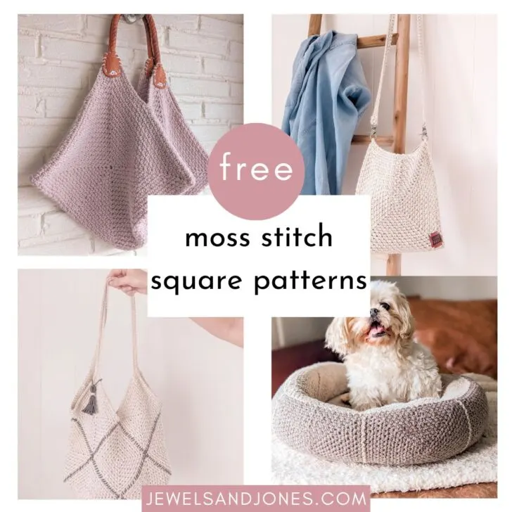 A list of free moss stitch square patterns.