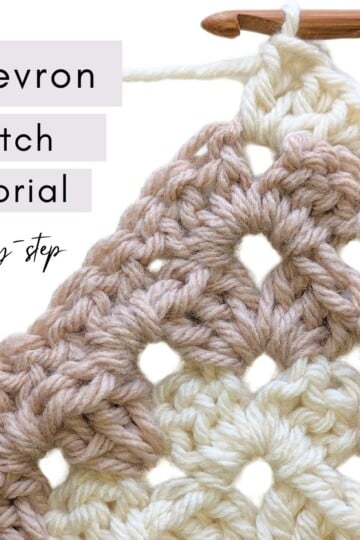 A chevron stitch pattern that uses double crochet.