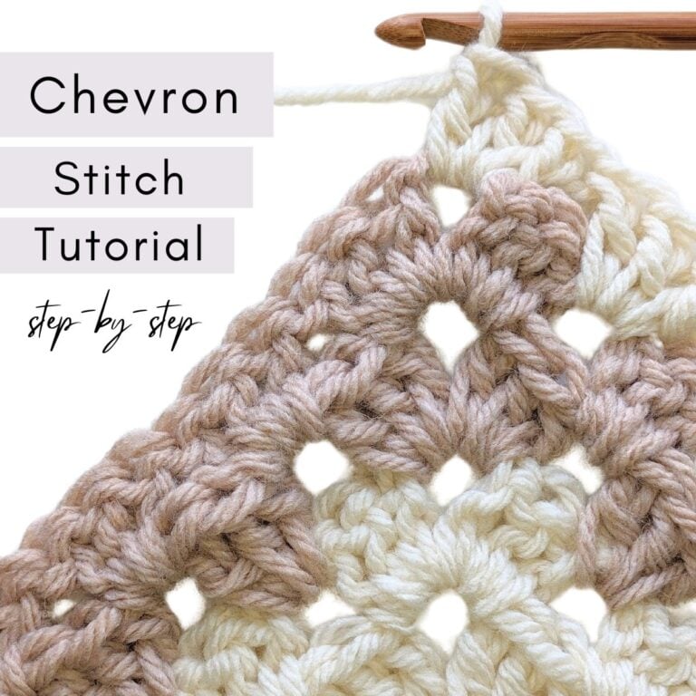 A chevron stitch pattern that uses double crochet.