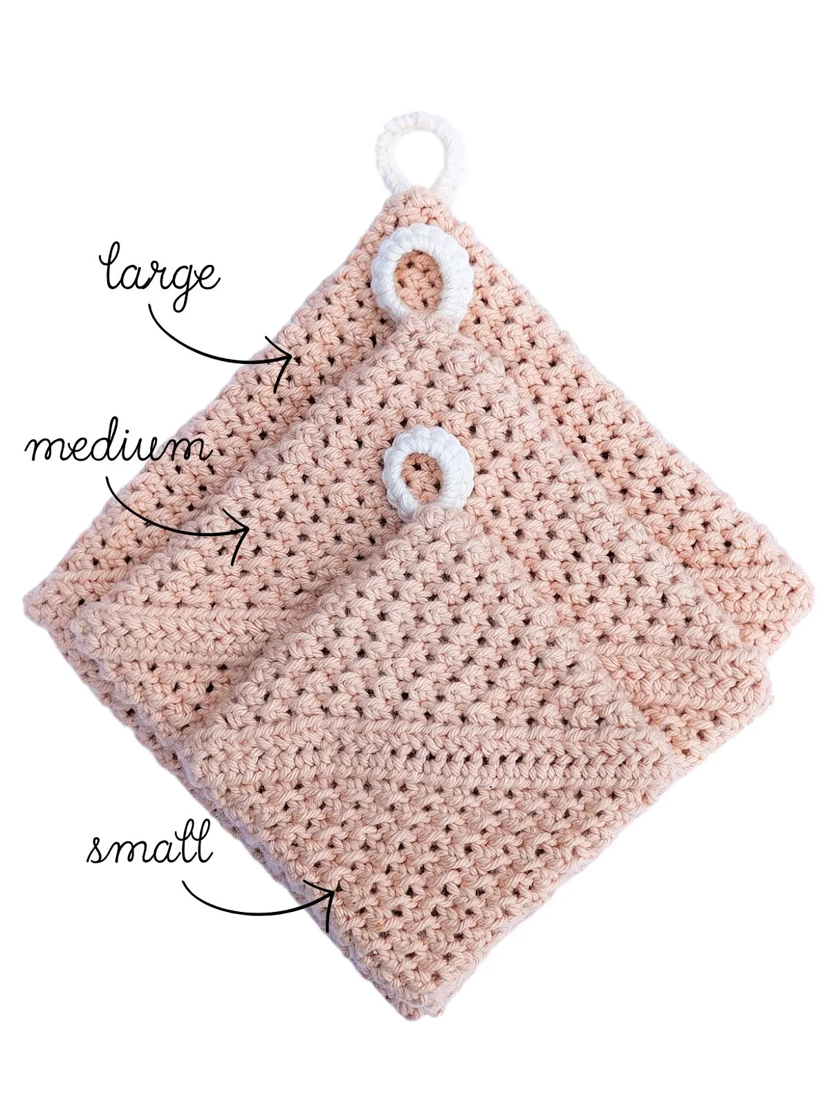 3 Different Sized Crochet Hot Pads.