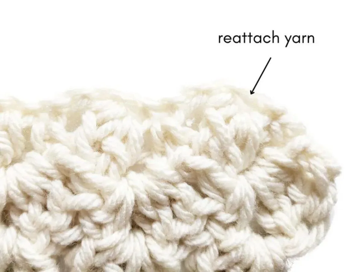 Image shows how to add a border to the baby blanket.