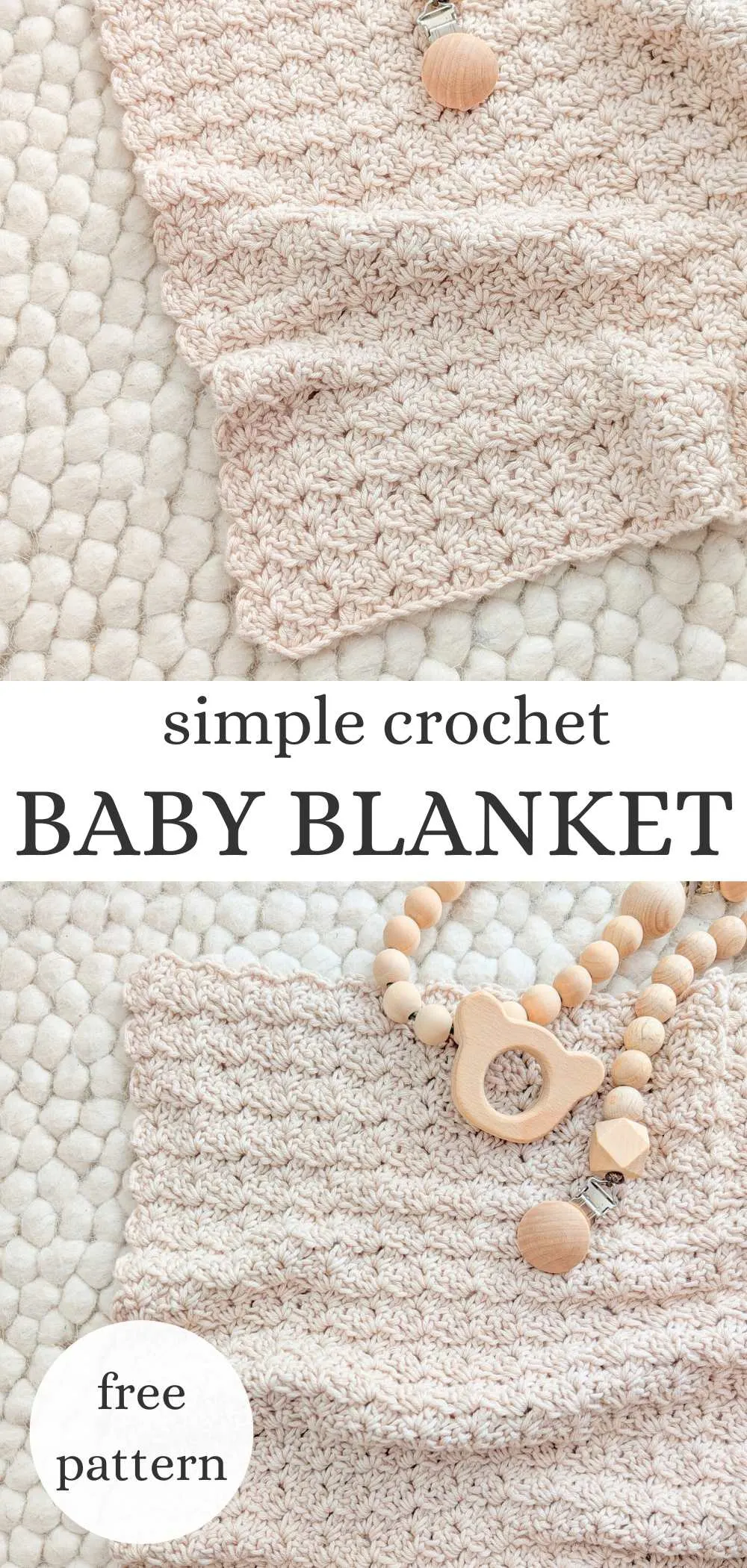 A free one-row repeat crochet baby blanket pattern.
