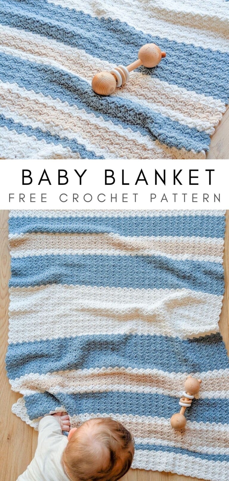 Easy Striped Crochet Baby Blanket Pattern | Jewels and Jones