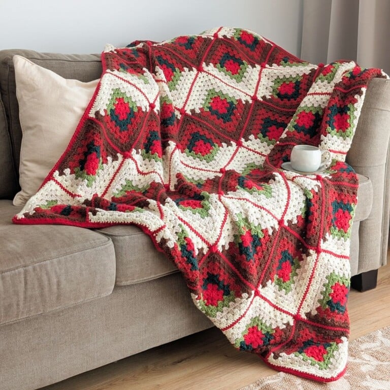 A christmas inspired crochet blanket pattern.